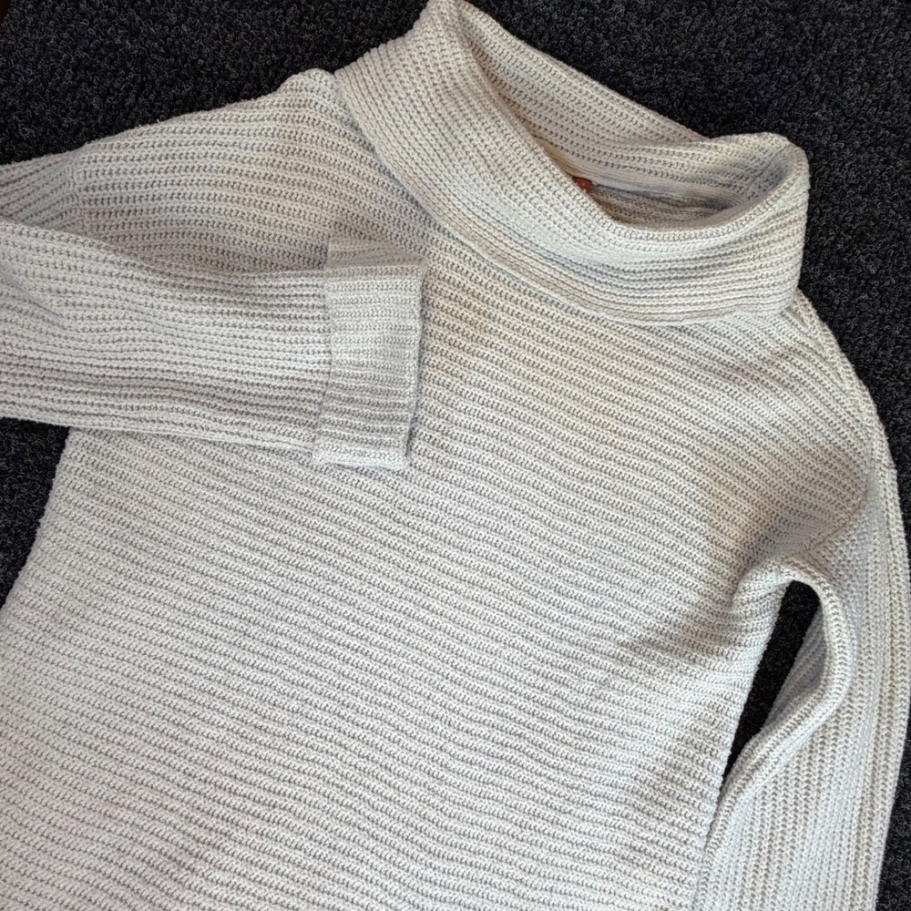 Pilcro Anthropologie Gray Cowl Neck Ribbed Oversized Knit Sweater M RN66170